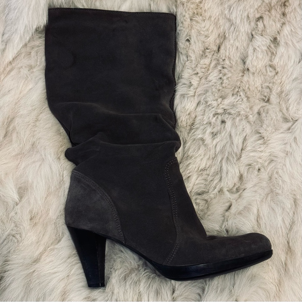 La Canadienne Women's Gray Suede Slouchy High Heel Boots Size 7 WORN ONCE $635 - Picture 6 of 10